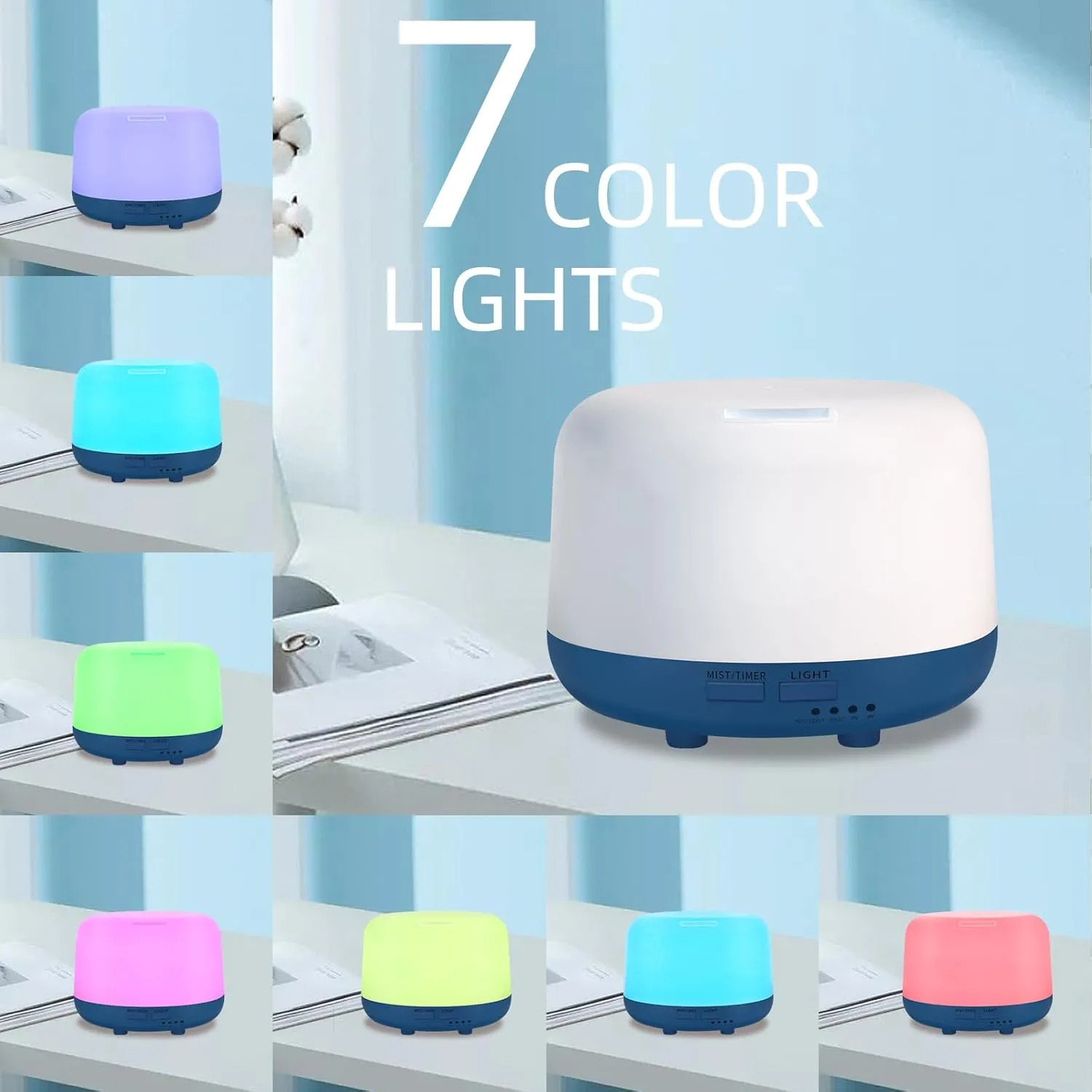 300ML Essential Oil Diffuser with Remote Control, 7 LED Color Changing Light,Ultrasonic Cool Mist Scent Humidifier