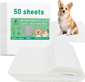 50pcs Puppy Pads Leak-Proof, Biodegradable Pet Pee Pads Dogs Quick Absorb Pee Pad Training Pads for Dogs,Washable Pee Pads for Dogs Double-Sided