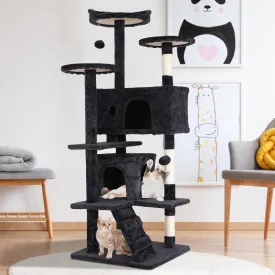 54 Cat Tree Cat Tower for Indoor Cats Multi-Level Cats Playhouse with Sisal Scratching Post Cat Condo Tall Stand House Cats Furniture Activity Center with Funny Toy, Dark Gray