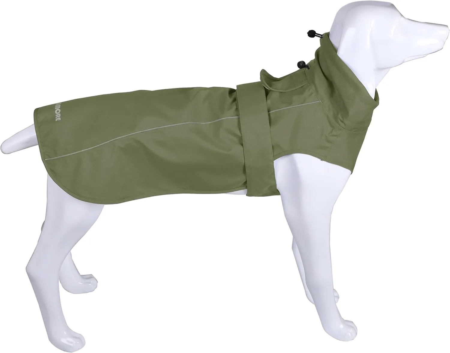 Adjustable Waterproof Dog Raincoat for Dogs,Lightweight Pet Rain Jacket Puppy Clothes with Reflective Strip for Small Medium Large Dogs (Army Green, Large)
