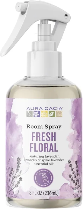 Aura Cacia Fresh Floral Room Spray 8 Fl. oz. - Light Aroma, No Synthetic Fragrances