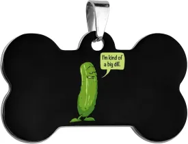 Big Dill Pickle Stainless Steel Pet ID Tags Personalized Dog and Cat Tags Cute Collar Tags Bone Shape