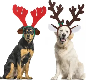 BWOGUE Dog Christmas Elk Reindeer Antlers Headbands Set Pet Christmas Costume Accessories Headwear for Medium Large Dogs