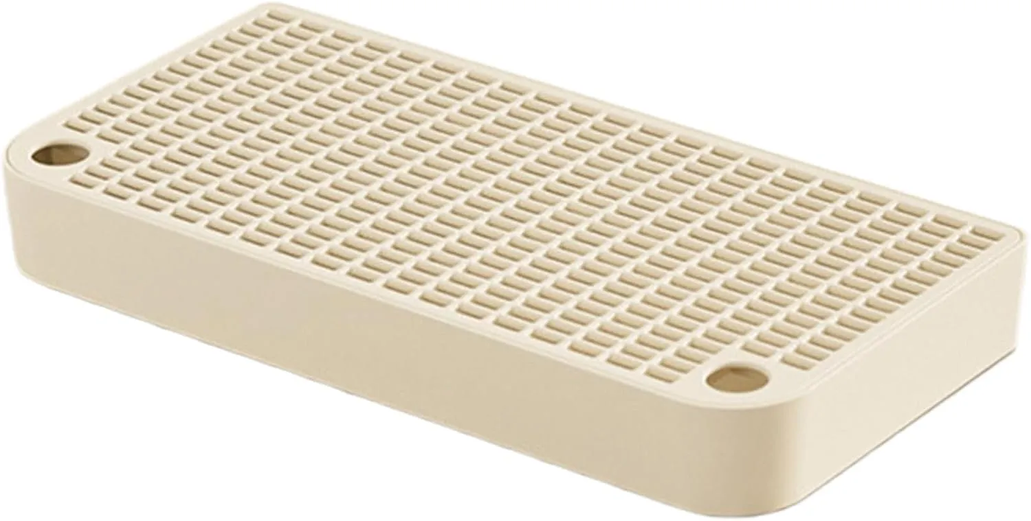 Cat Litter Mat Anti-Spatter & Anti-Carrying Sand Double-Layer Filtration Raised Cat Litter Tray Ramp with Non-Slip Stickers Easy Cleaning Pet Kitten Toilet Pedal Stool for Home Box Step