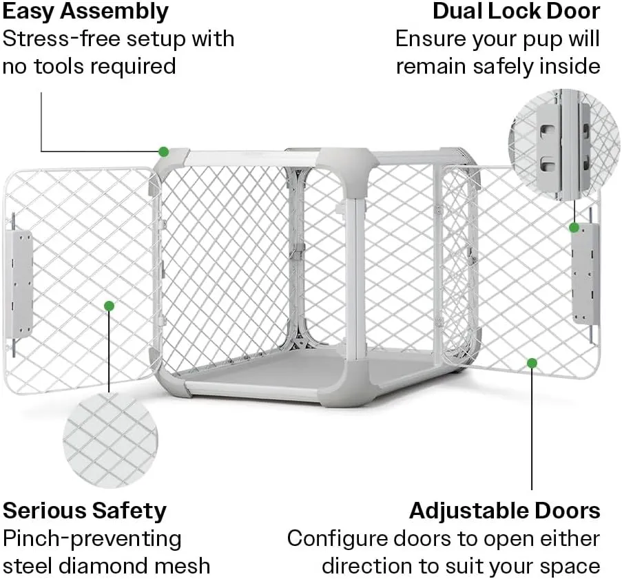 DIGGS Evolv Dog Crate - Slim, Durable Dog Kennel with Removable Ceiling Panel and Modular Design - Safe, Stylish, and Convenient (Ash, Small)