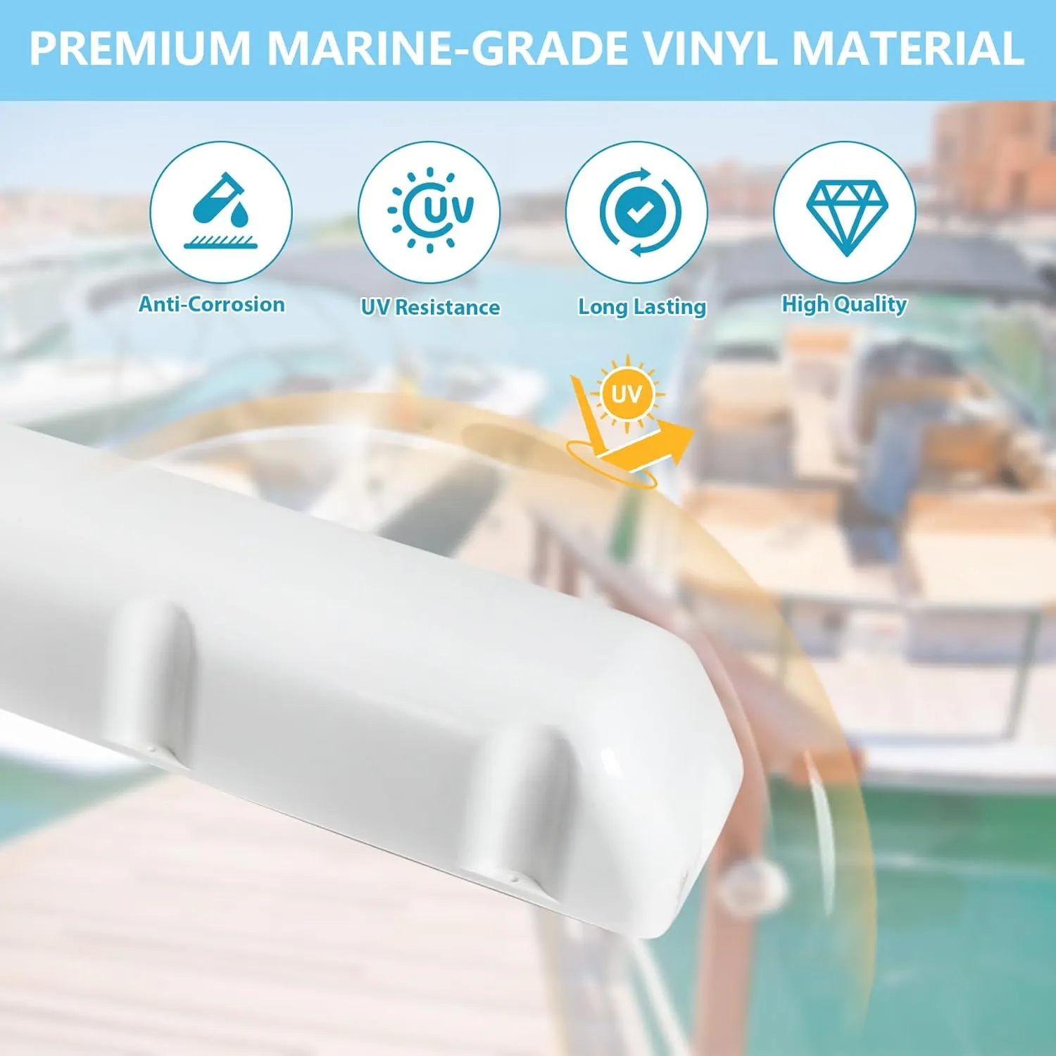 Dock Bumper 24inch/38in/48inch/72inch,Boat Dock Bumpers,Marine Dock Post Bumpers,Heavy Duty Dock Piling Bumpers for Protecting Boat and Dock,Screws and Washers Included