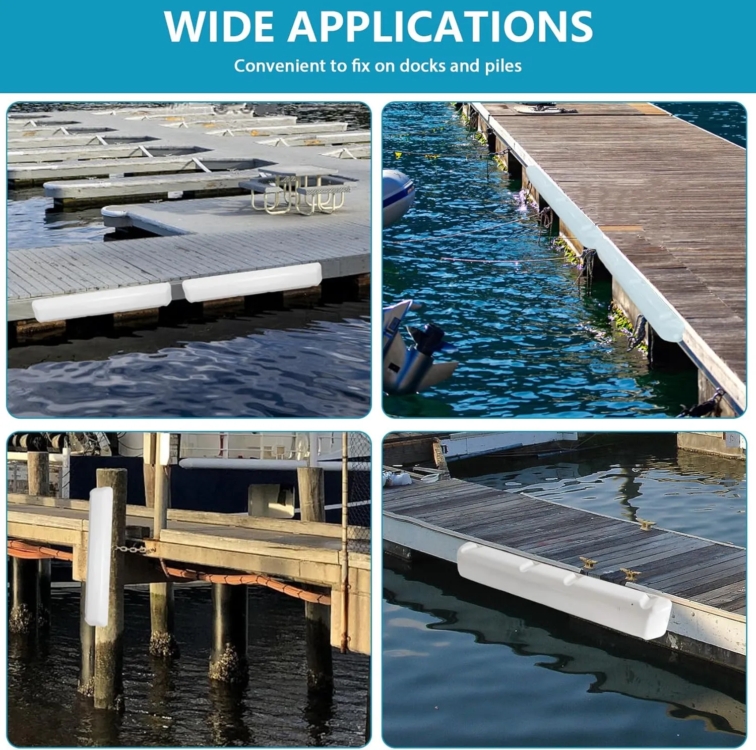 Dock Bumper 24inch/38in/48inch/72inch,Boat Dock Bumpers,Marine Dock Post Bumpers,Heavy Duty Dock Piling Bumpers for Protecting Boat and Dock,Screws and Washers Included