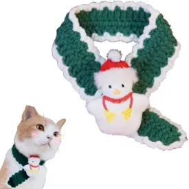 Dog Cat Christmas Pattern Hand-Woven Scarf Knitted Scarf Kitty Puppies Warm Bandanas Winter Holiday Decoration Scarf for Kitty Some Puppies Winters Halloween Christmas New Year