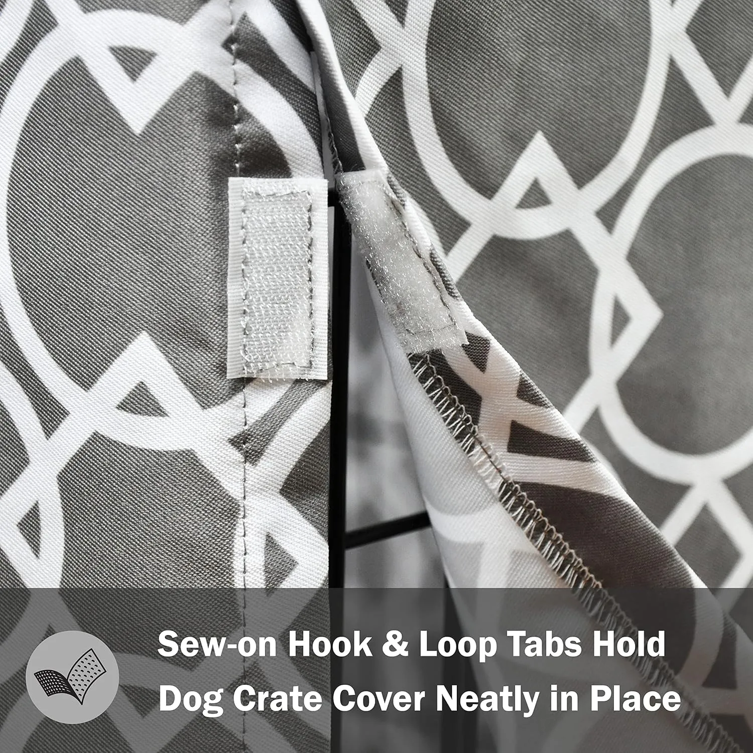 Dog Crate Cover 42 Inch | Pet Kennel Cover Fits Most Standard 1 to 3-Door Wire Dog Crates | Liquid Repel, Wrinkle Less, Machine Wash & Dry | Stylish Fabric Pattern for Home Decor
