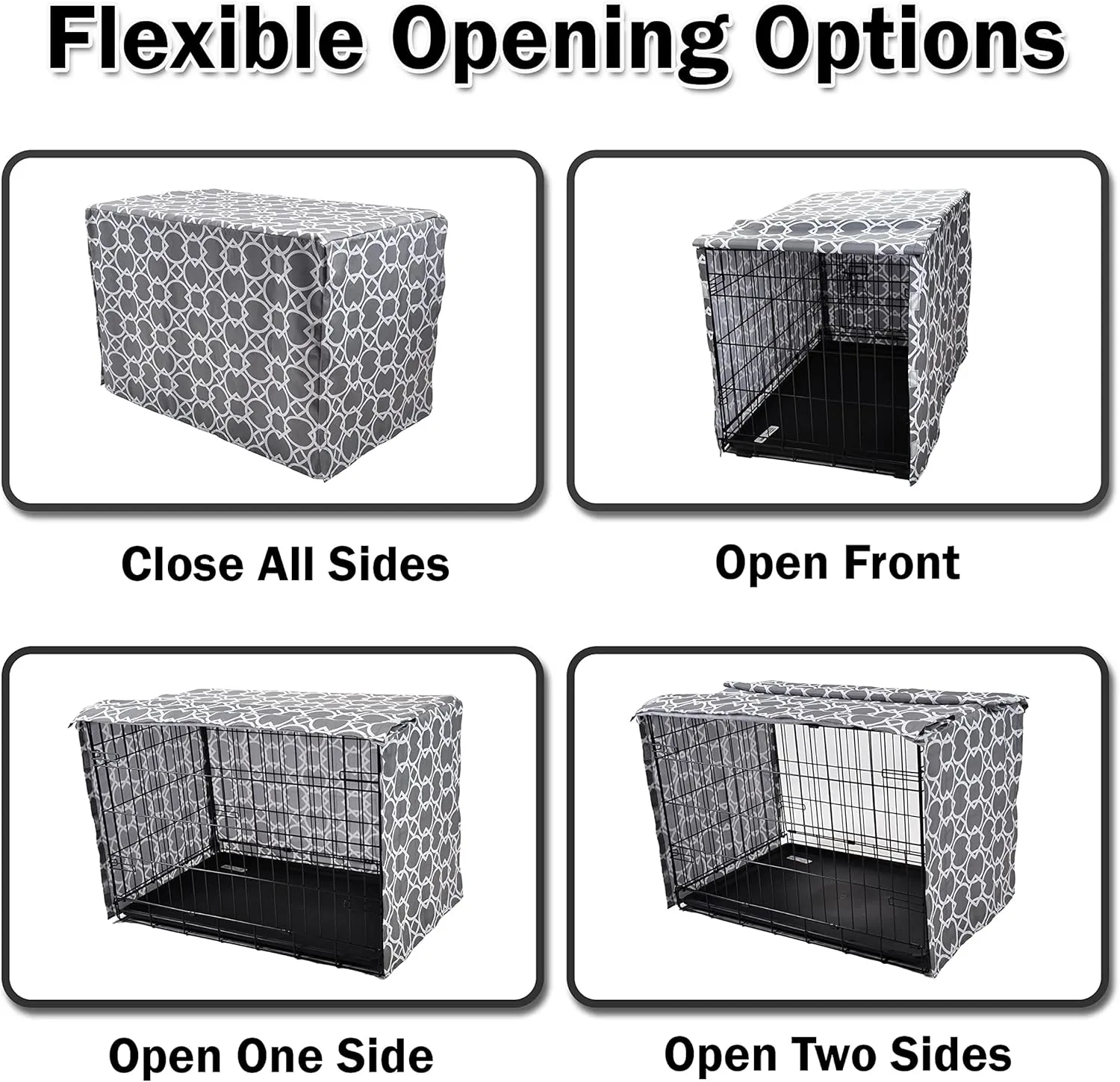 Dog Crate Cover 42 Inch | Pet Kennel Cover Fits Most Standard 1 to 3-Door Wire Dog Crates | Liquid Repel, Wrinkle Less, Machine Wash & Dry | Stylish Fabric Pattern for Home Decor