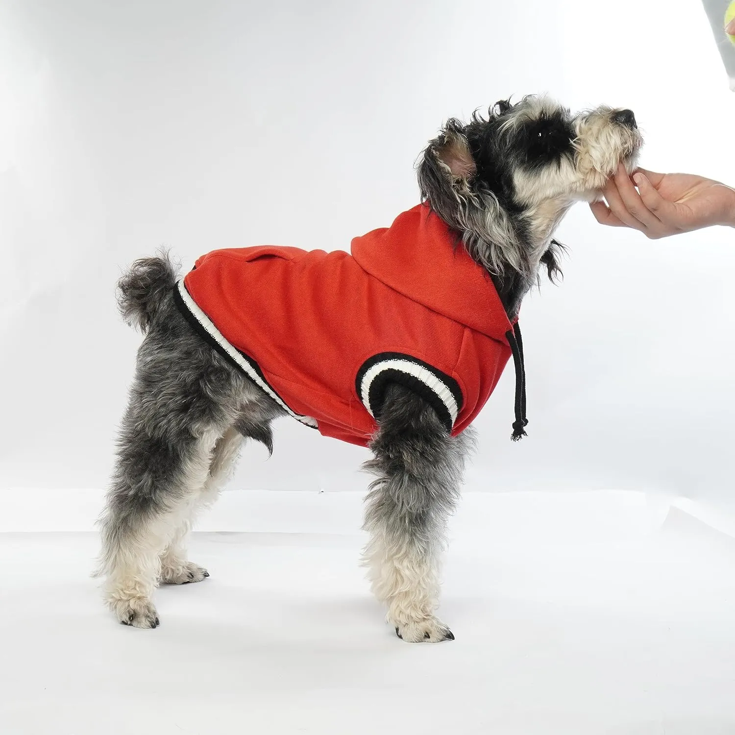 FUAMEY Dog Hoodie, Winter Fleece Sweater with Pocket & Leash Hole - Soft Warm Pet Pullover for Small, Medium & Large Dogs - Red