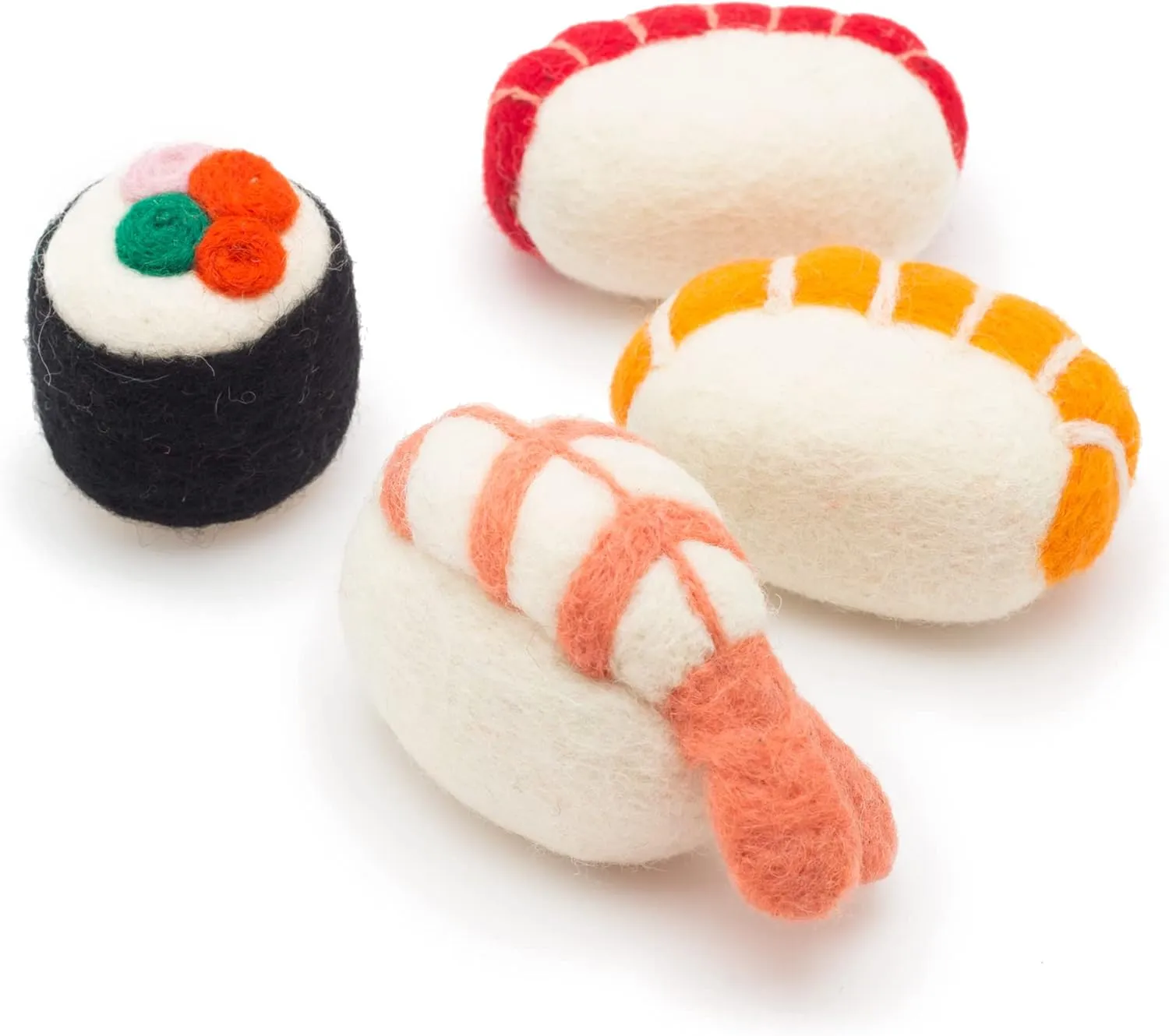 Glaciart One Wool Sushi Cat Toy Set with Catnip | Cute Cat Toy for Interaction & Boredom Relief, Encourages to Exercise, Explore & Play | Filled w/Organic Catnip to Help Sooth or Reduce Anxiety