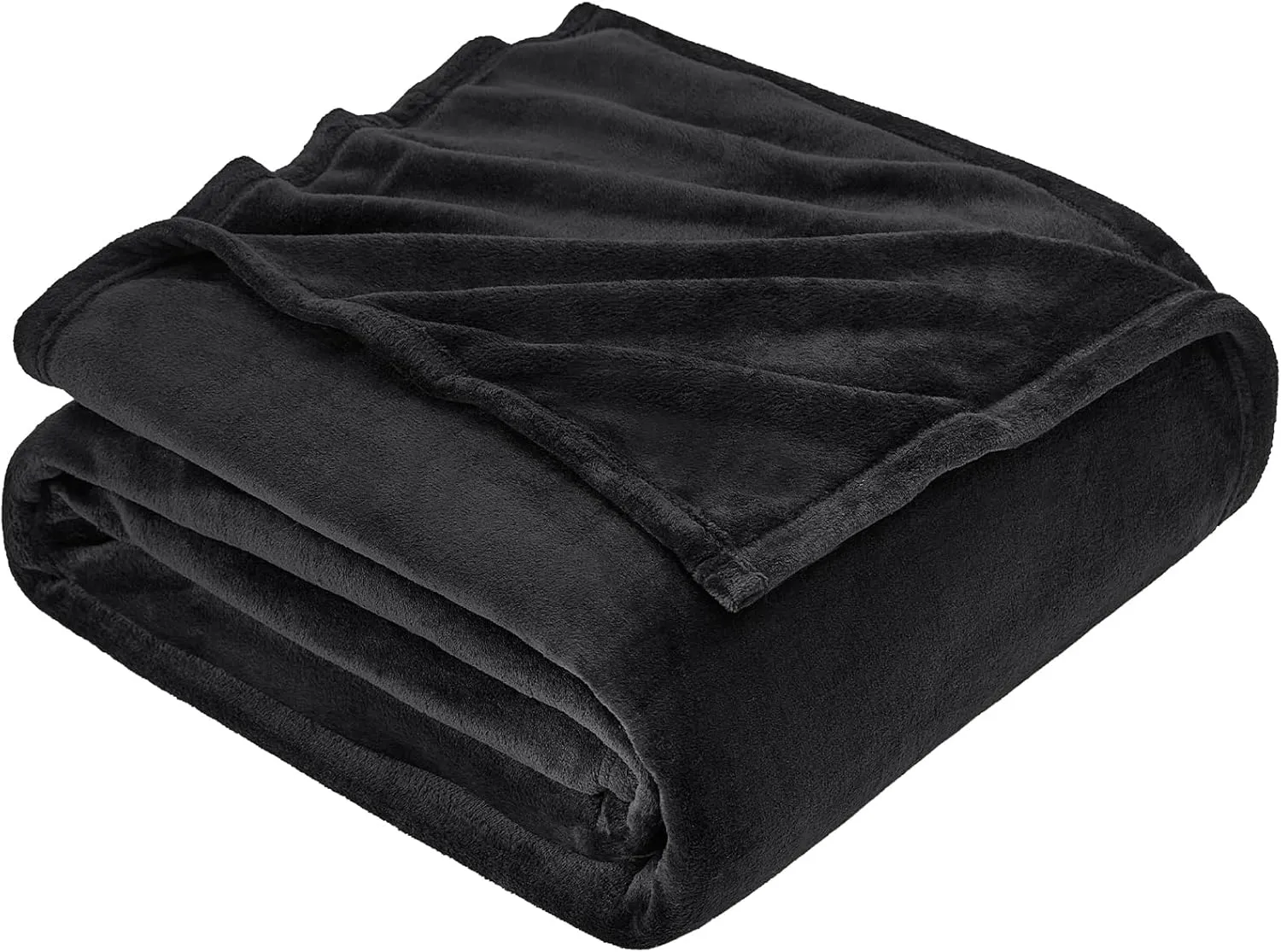 Hansleep Fleece Black Throw Blanket, Super Soft Flannel Fuzzy Plush Cozy Blanket for All Seasons, Black, Throw 50x60 Inches