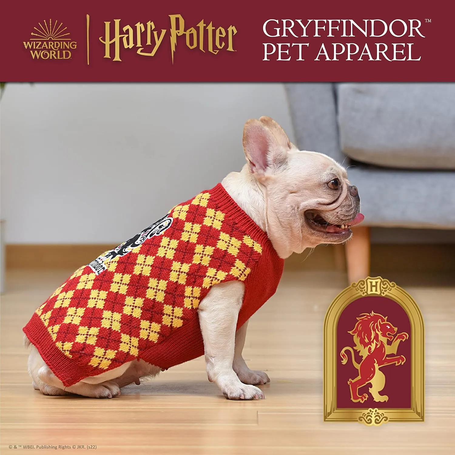 Harry Potter: Gryffindor Pet Sweater - Medium | Harry Potter Costumes for Dogs FF19070 | Harry Potter Dog Apparel & Accessories for Hogwarts Houses, Gryffindor Red