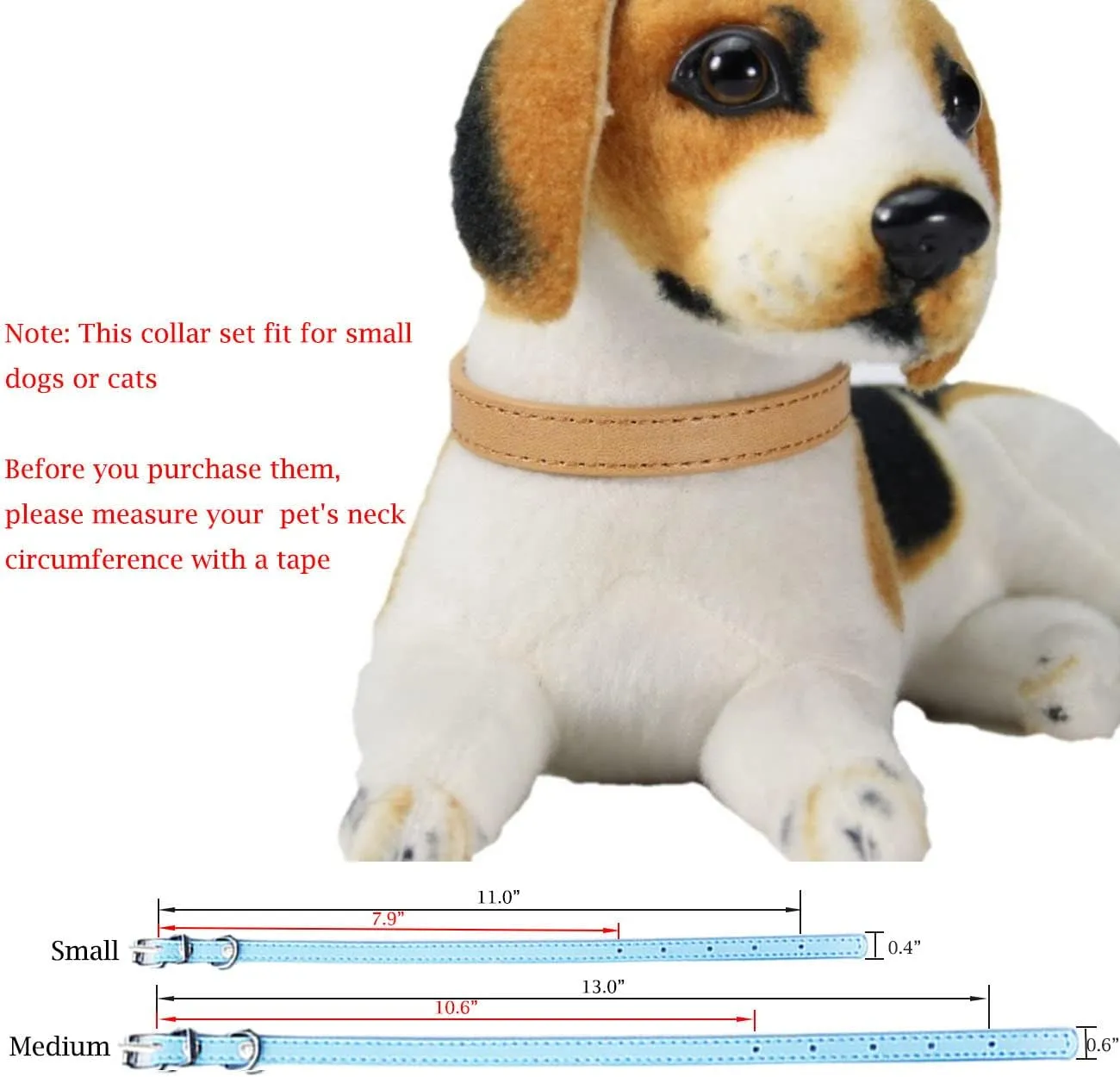 Jiangyanus Leather Dog Collar, 15 Packs Adjustable Whelpin Identification Puppy ID Collars for Litter Cats Puppies Small Medium Breed Dogs