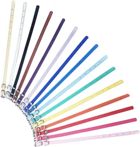 Jiangyanus Leather Dog Collar, 15 Packs Adjustable Whelpin Identification Puppy ID Collars for Litter Cats Puppies Small Medium Breed Dogs