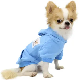 LOPHIPETS Dog Cotton Hoodies Sweatshirts for Small Dogs Chihuahua Puppy Clothes Cold Weather Coat-Cambridge Blue/L