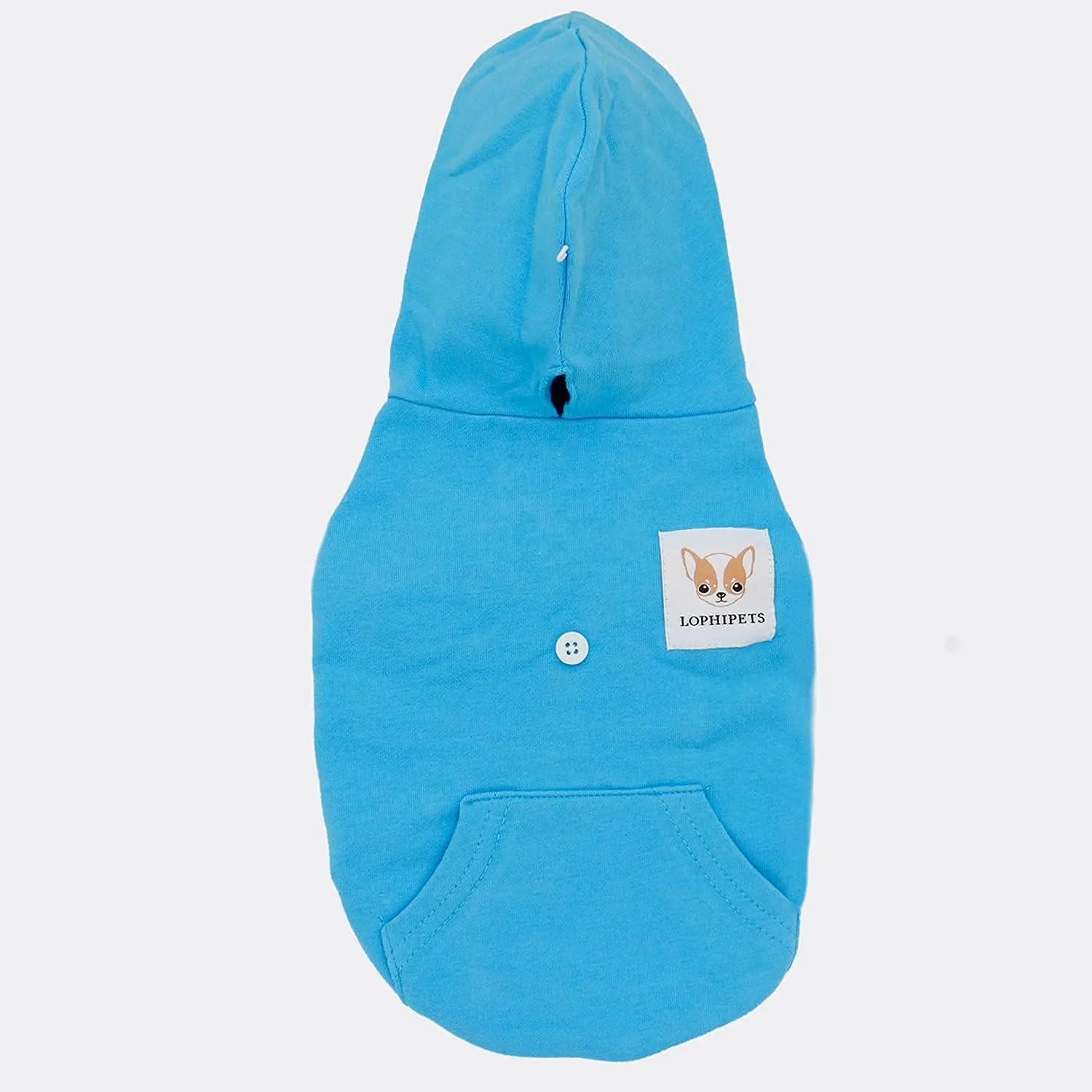 LOPHIPETS Dog Cotton Hoodies Sweatshirts for Small Dogs Chihuahua Puppy Clothes Cold Weather Coat-Cambridge Blue/L