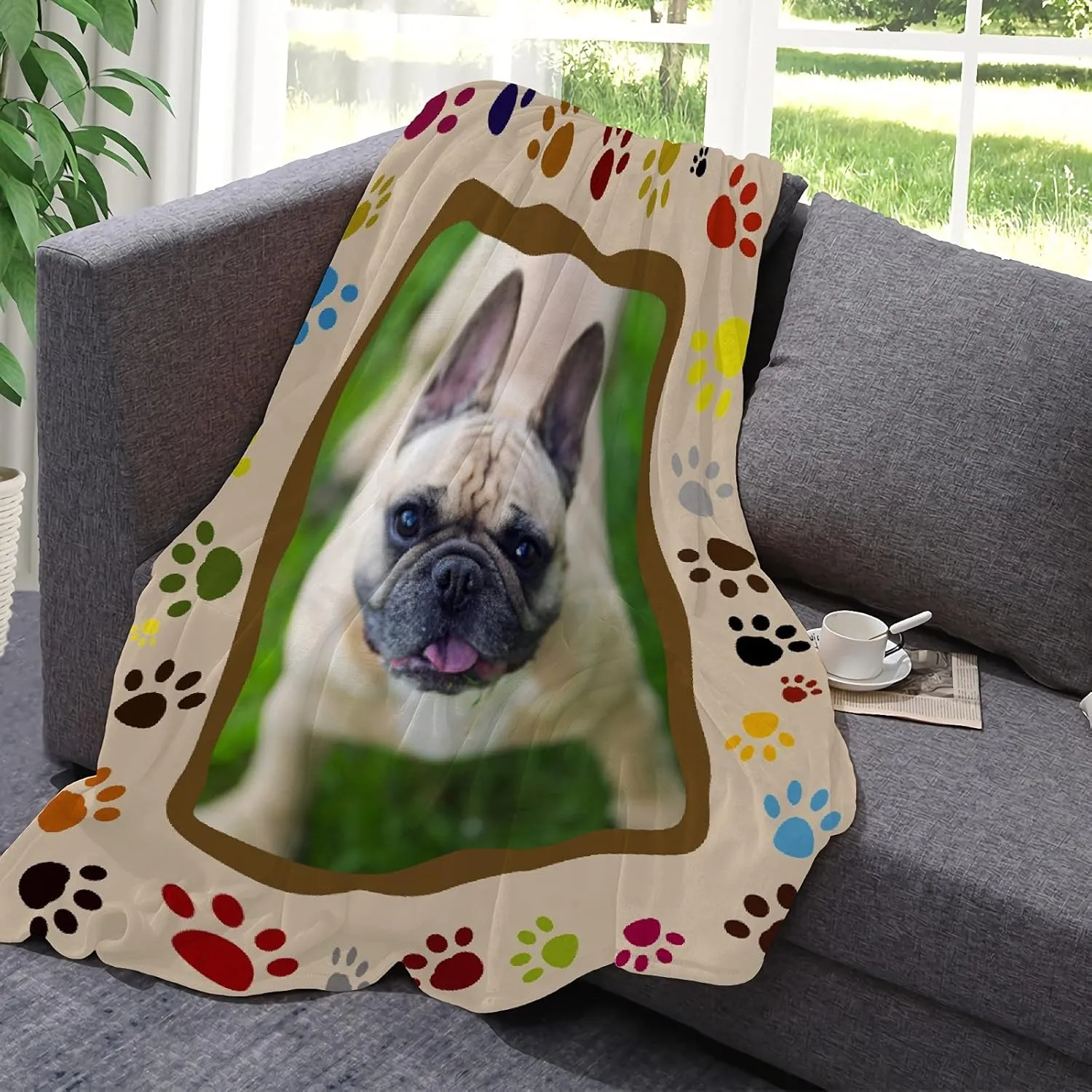 Personalized Dog Throw Blanket for Pets Custom Puppy Dog Blanket with Photo & Name for Dogs,Cats,Pets As Souvenir & Gift 40"x30" for Pets
