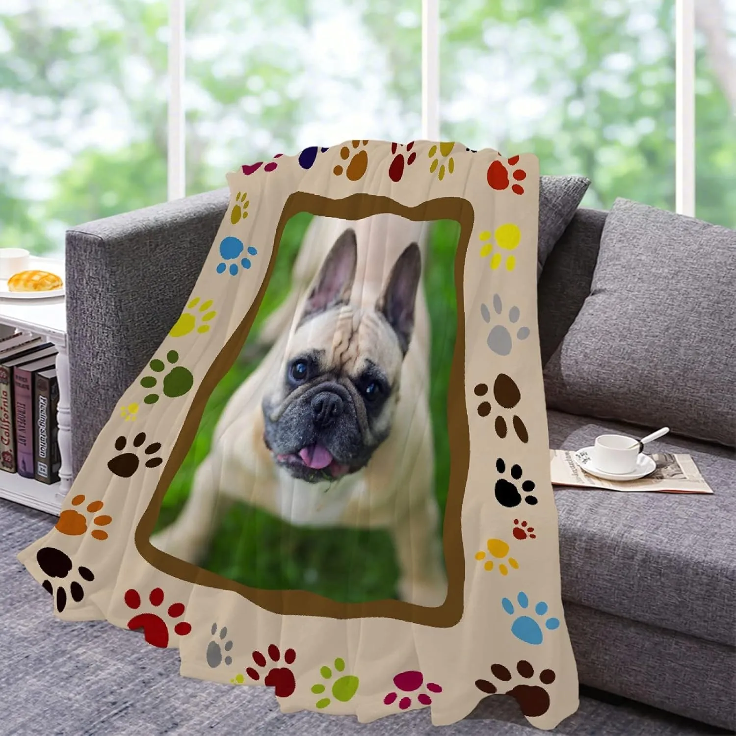 Personalized Dog Throw Blanket for Pets Custom Puppy Dog Blanket with Photo & Name for Dogs,Cats,Pets As Souvenir & Gift 40"x30" for Pets