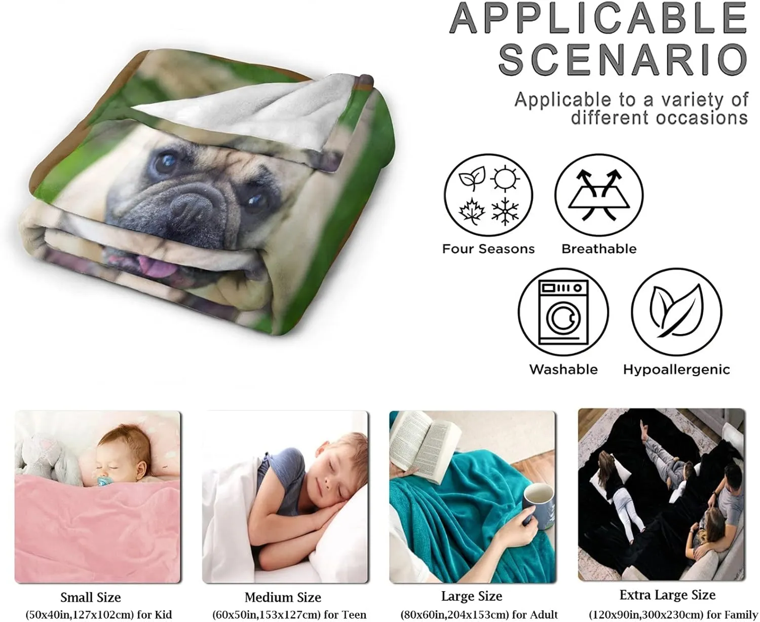Personalized Dog Throw Blanket for Pets Custom Puppy Dog Blanket with Photo & Name for Dogs,Cats,Pets As Souvenir & Gift 40"x30" for Pets
