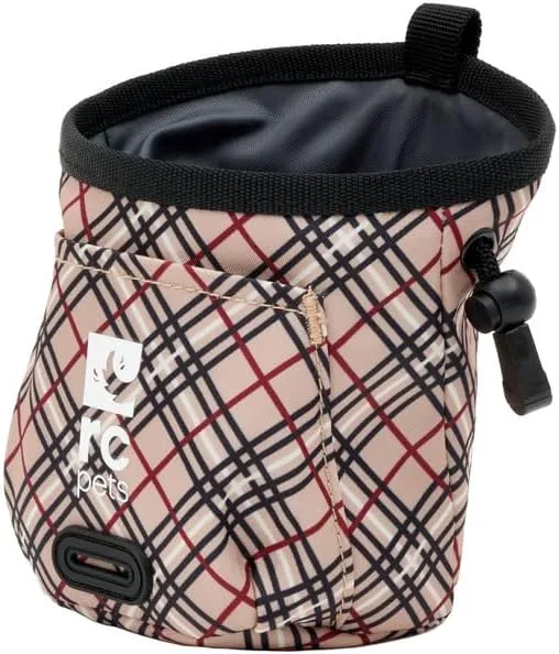 RC Pet Products Versatile, Convenient, Compact Essential Treat Bag | Tan Tartan