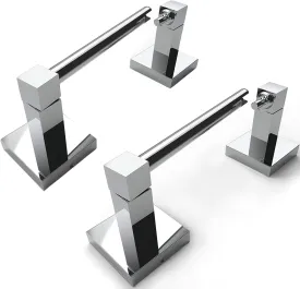 Ruacq Toilet Paper Holder Chrome 2 Pack Double Post Pivoting Square Tissue Holders Roll Holder Hangers Toilet Paper Stand Stainless Steel and Zinc Alloy Modern Wall Mounted