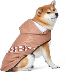 Star Wars Pets Chewbacca Raincoat - Large Dog Raincoat with Leash Attachment Slit in Chewbacca Design