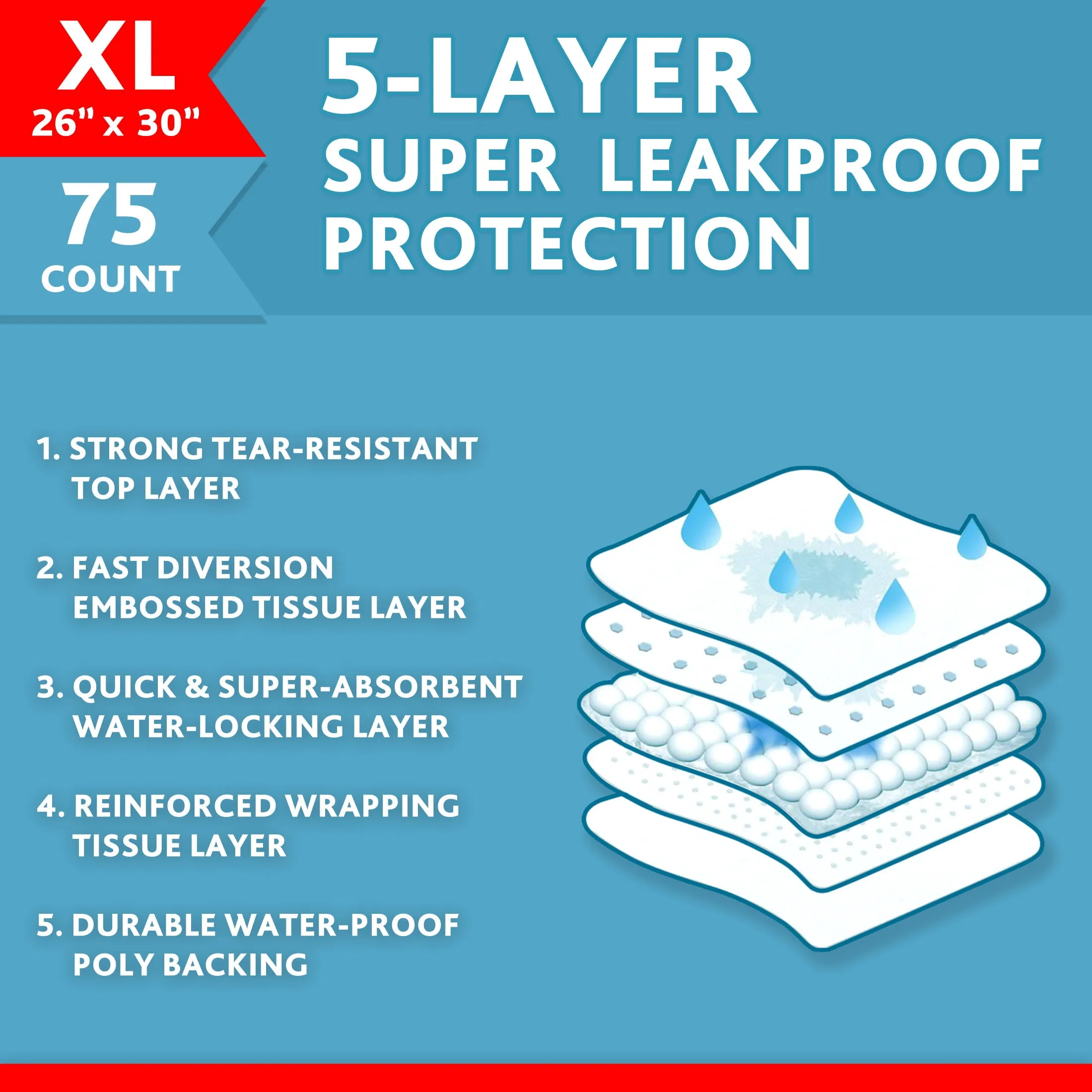 Vibrant Life Training Pads, XL, 26 in x 30 in, 75 Count