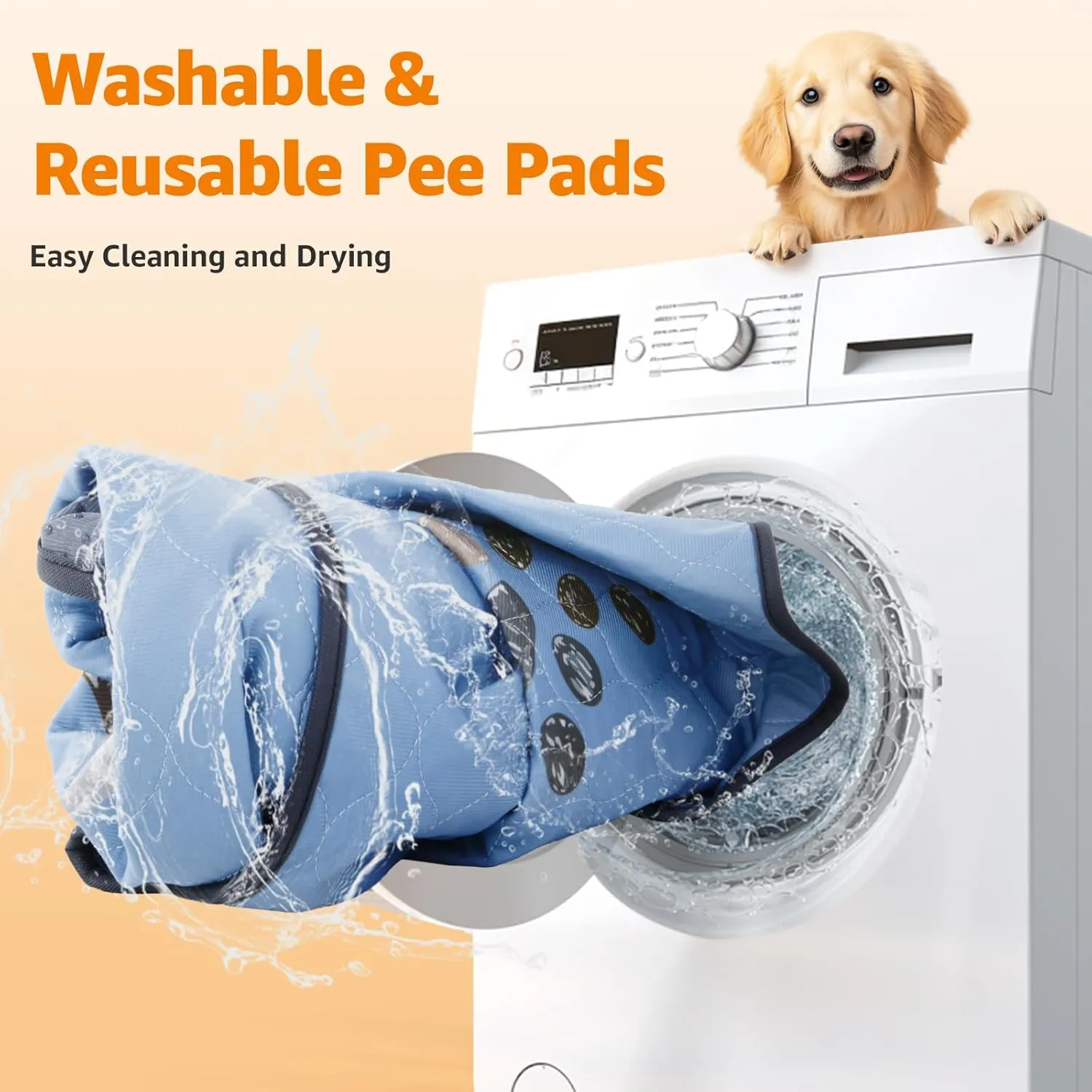 Washable Pee Pads for Dogs Mat: 2 Pack Reusable Pee Puppy Pads for Dogs, Absorbent & Leakproof Whelping Pads for Dog Potty Training, Dog Pads Washable Waterproof for Playpen, Cage, 18" x 24", Blue