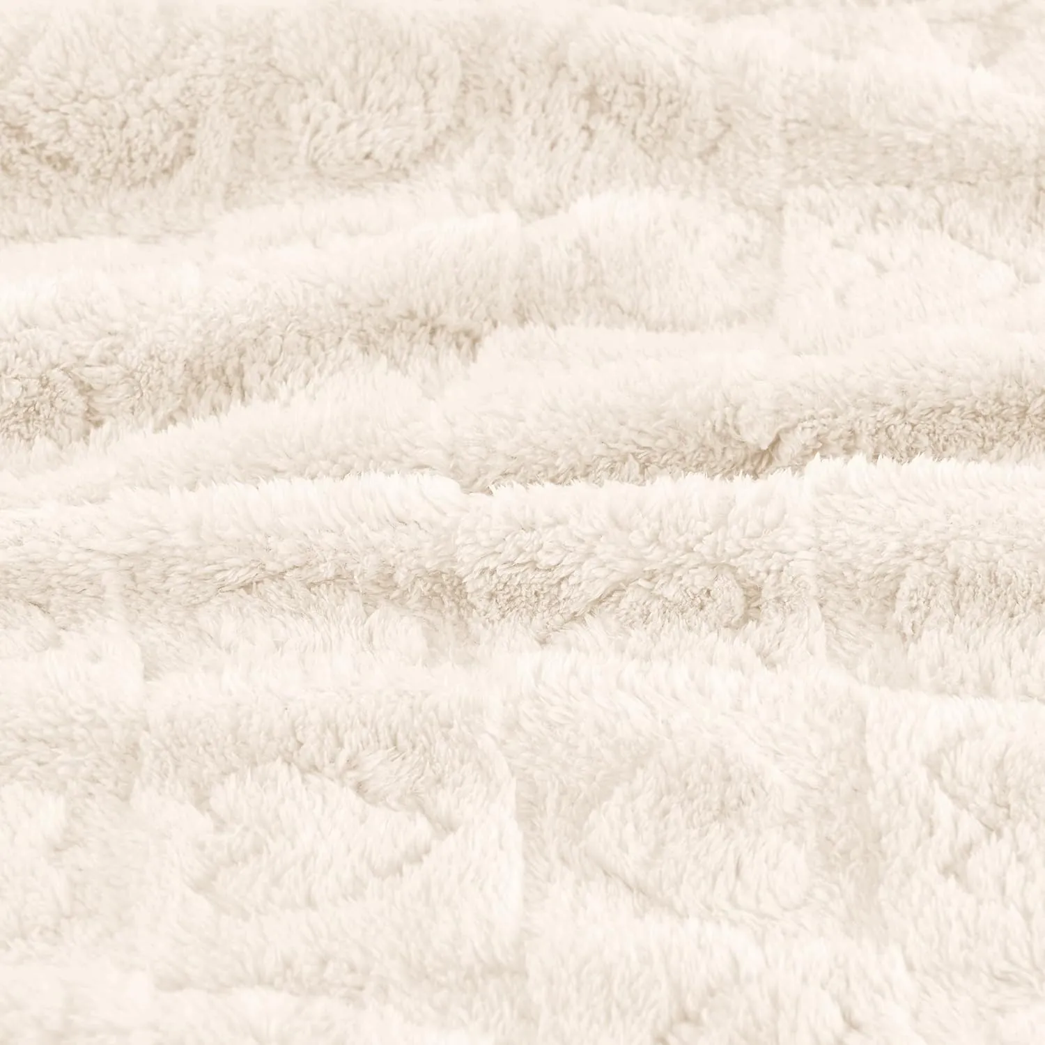 Yurhap Fleece Baby Blanket Heart Checkered Blanket, Ultra Soft Cozy Baby Blankets for Boys Girls, Fluffy Infant Toddler Newborn Receiving Blankets for Crib Stroller 3040 (Cream)